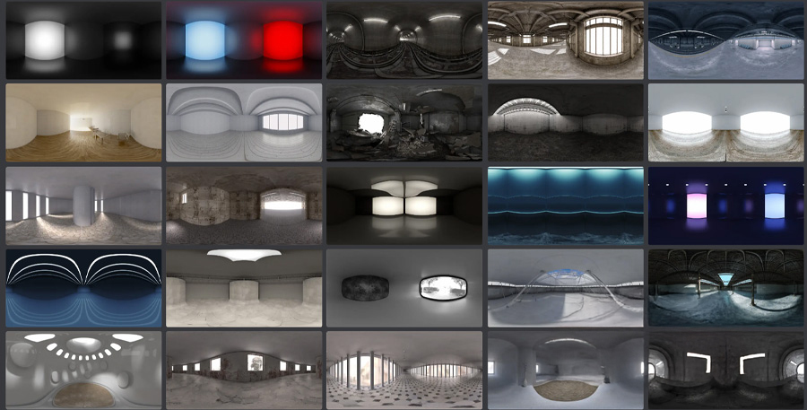 50组产品打光HDRi产品摄影棚HDRi贴图下载