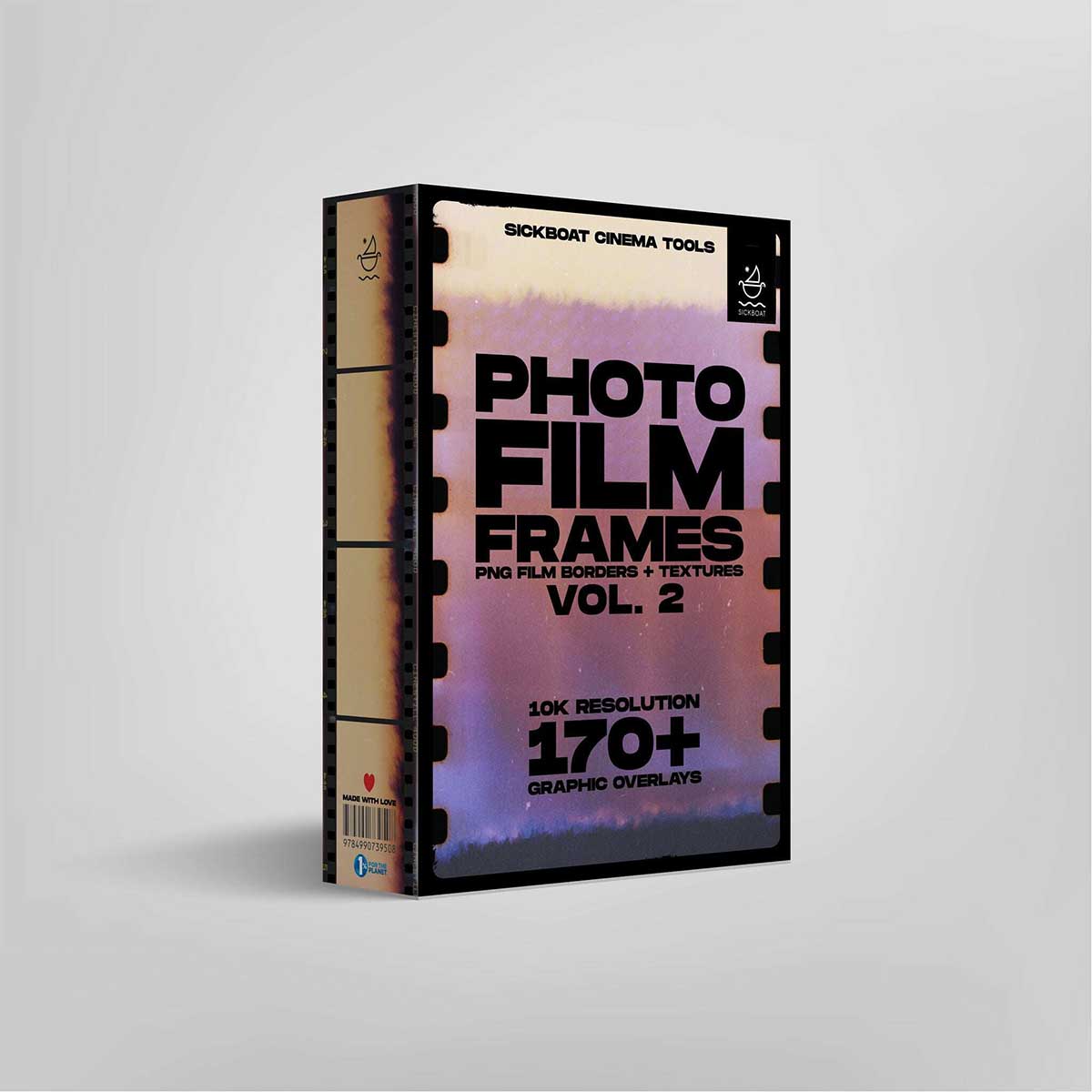 复古胶片相框免扣PNG素材/胶片纹理叠加素材包 Sickboat – PHOTO FILM FRAMES: 35MM PNG FILM BORDERS VOL. 2 (10K)