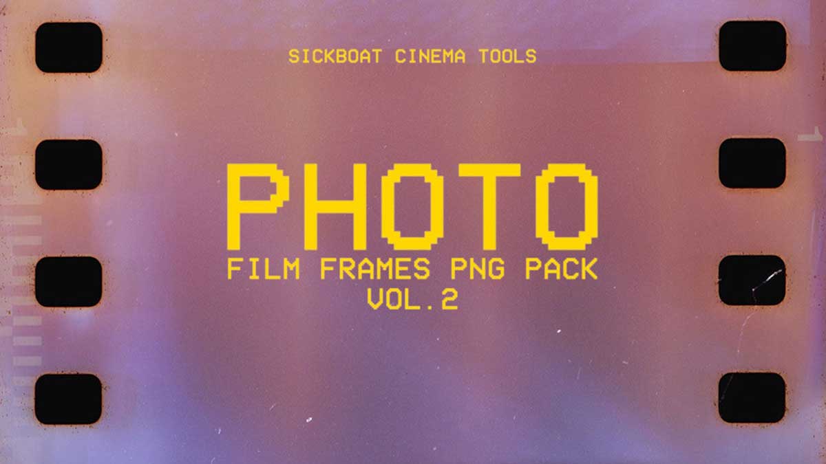 复古胶片相框免扣PNG素材/胶片纹理叠加素材包 Sickboat – PHOTO FILM FRAMES: 35MM PNG FILM BORDERS VOL. 2 (10K)