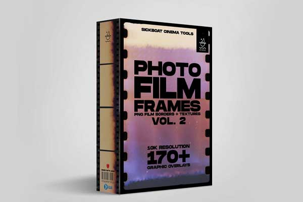 复古胶片相框免扣PNG素材/胶片纹理叠加素材包 Sickboat – PHOTO FILM FRAMES: 35MM PNG FILM BORDERS VOL. 2 (10K)