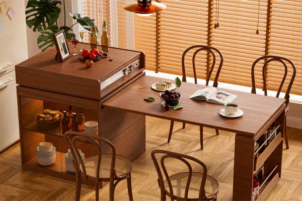 C4D室内中式茶座伸缩岛台场景渲染工程茶桌C4D模型