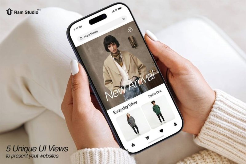 5款真实居家生活UI界面作品集设计手机样机PSD素材 Minimal iPhone 17 Pro Branding Mockup