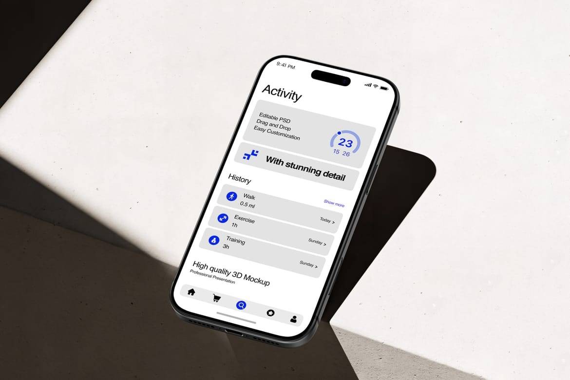 5款真实居家生活UI界面作品集设计手机样机PSD素材 Minimal iPhone 17 Pro Branding Mockup