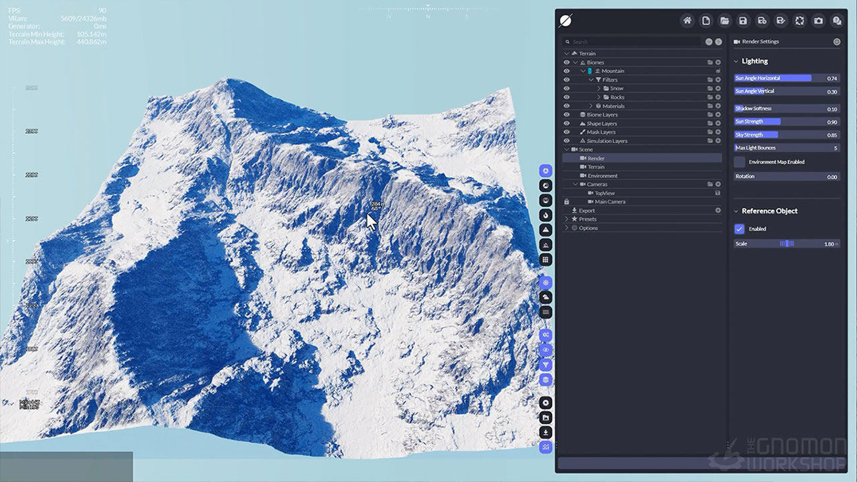 Blender/World Creator真实的3D自然山地雪山地形环境视频教程(中文字幕) The Gnomon Workshop – Creating Photorealistic 3D Environments