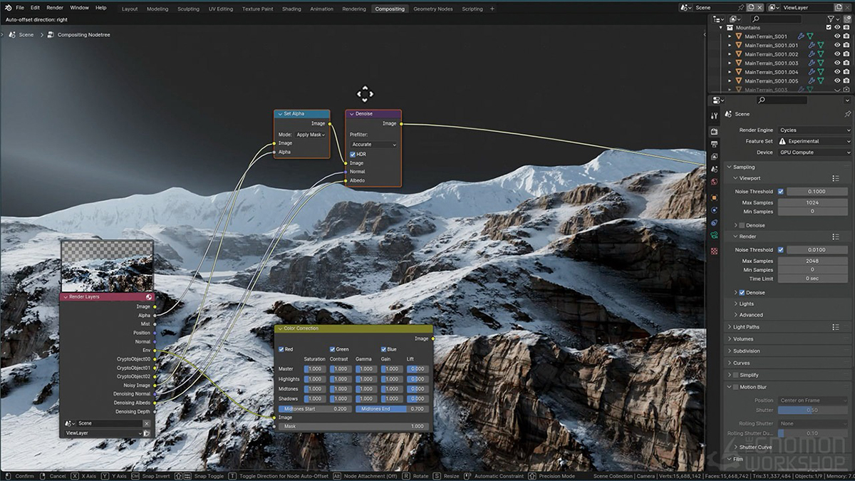 Blender/World Creator真实的3D自然山地雪山地形环境视频教程(中文字幕) The Gnomon Workshop – Creating Photorealistic 3D Environments