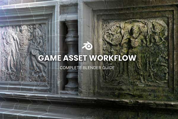 创意虾Blender墙面建模雕刻UV贴图材质游戏资产全流程教程(中文字幕)  Creative Shrimp – Game Asset Workflow: A Complete Blender Guide