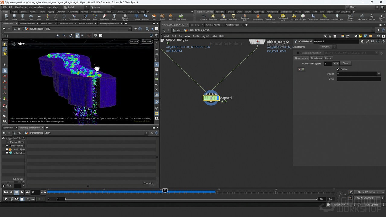 Houdini沙漠地面流沙塌陷模拟特效教程(中文字幕) The Gnomon Workshop – Introduction to Houdini: Grains