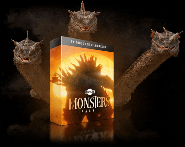 610组电影巨型怪兽恐龙九头蛇龙巫妖蛇怪特效合成4K视频素材+音效素材 Bigfilms – MONSTERS Pack
