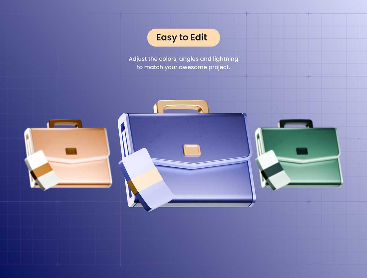 12款Blender业务仪表盘金融主题网站app图标3D模型素材 Business Dashboard 3D Icon