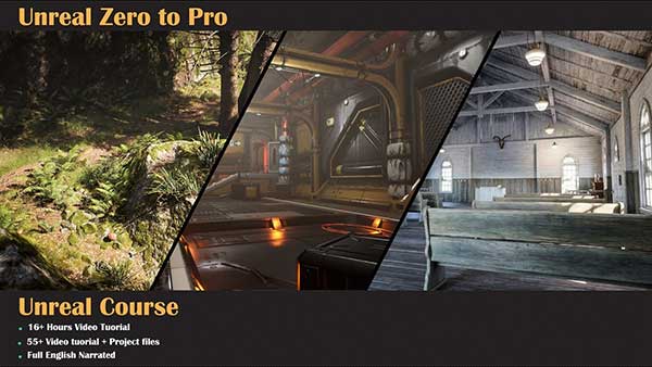 零基础UE5虚幻引擎游戏场景环境搭建灯光渲染新手入门教程(中英文字幕) ArtStation – Unreal Zero to Pro Course