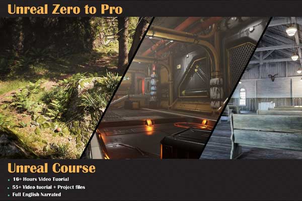 零基础UE5虚幻引擎游戏场景环境搭建灯光渲染新手入门教程(中英文字幕)  ArtStation – Unreal Zero to Pro Course