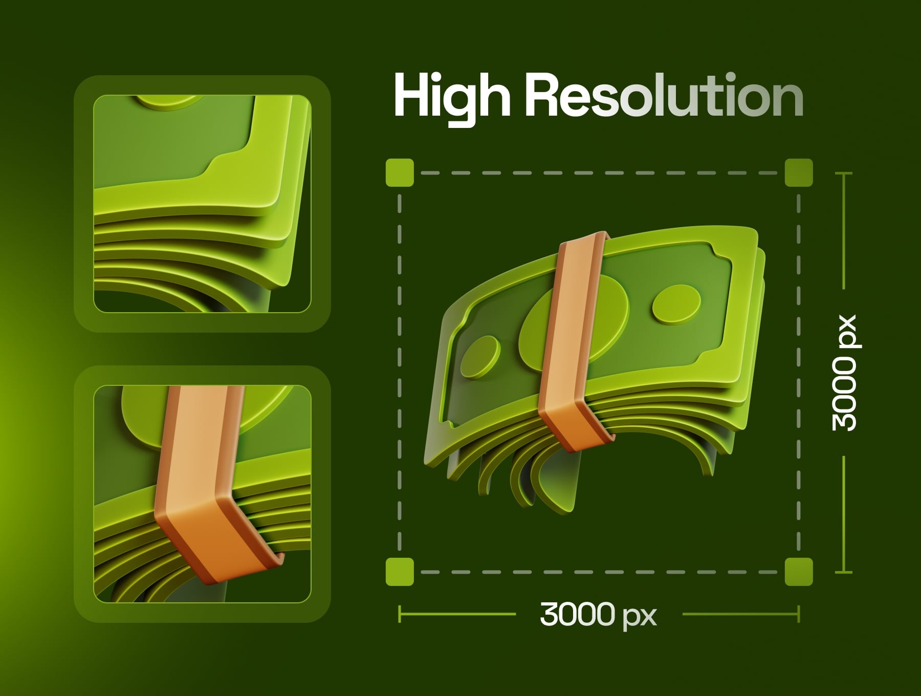 40种Blender卡通现金纸币金融交易主题图标3D模型素材(Blender,PNG) 40 Cash Money 3D Icon Set