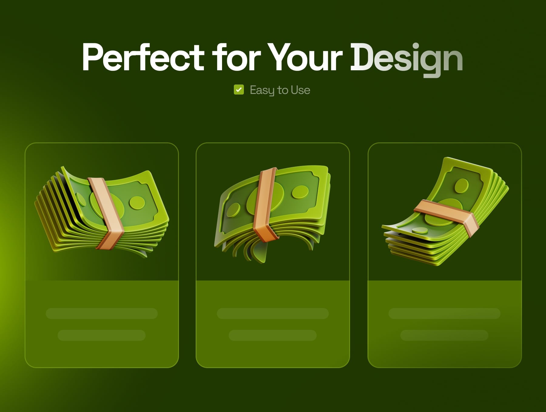 40种Blender卡通现金纸币金融交易主题图标3D模型素材(Blender,PNG) 40 Cash Money 3D Icon Set