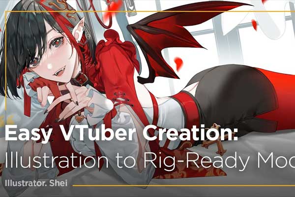 CSP虚拟主播VTuber角色插画视频教程(中文字幕) Coloso-VTuber Creation Made Easy: Illustration to Rig-Ready Models