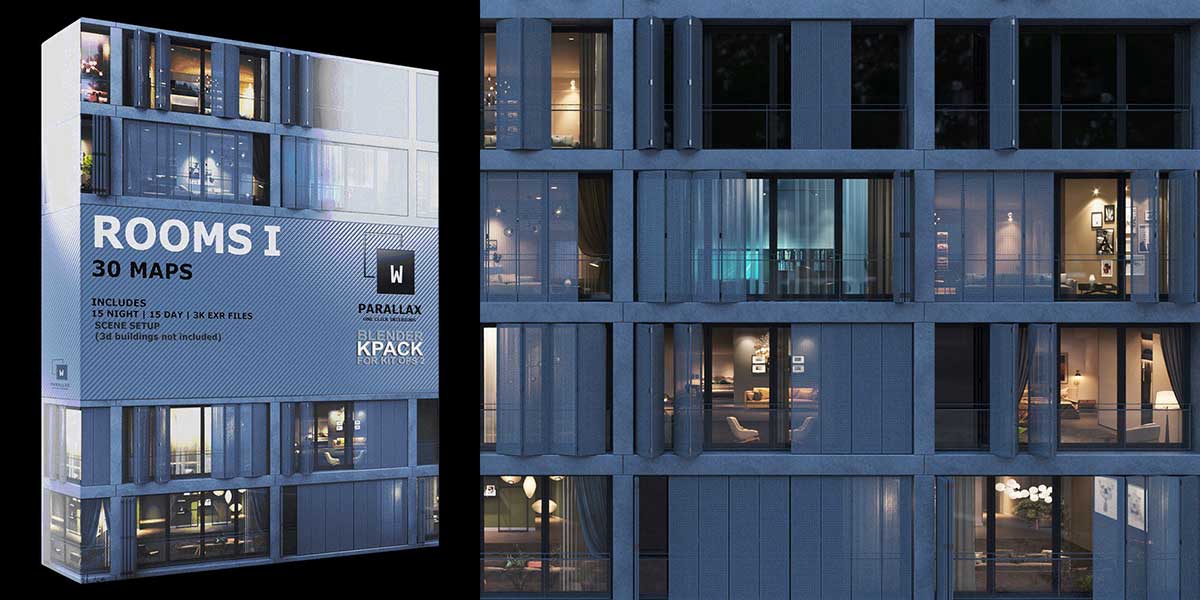 30个OSL窗户房间EXR建筑视差纹理贴图素材1.0 Rooms Pack 1.0