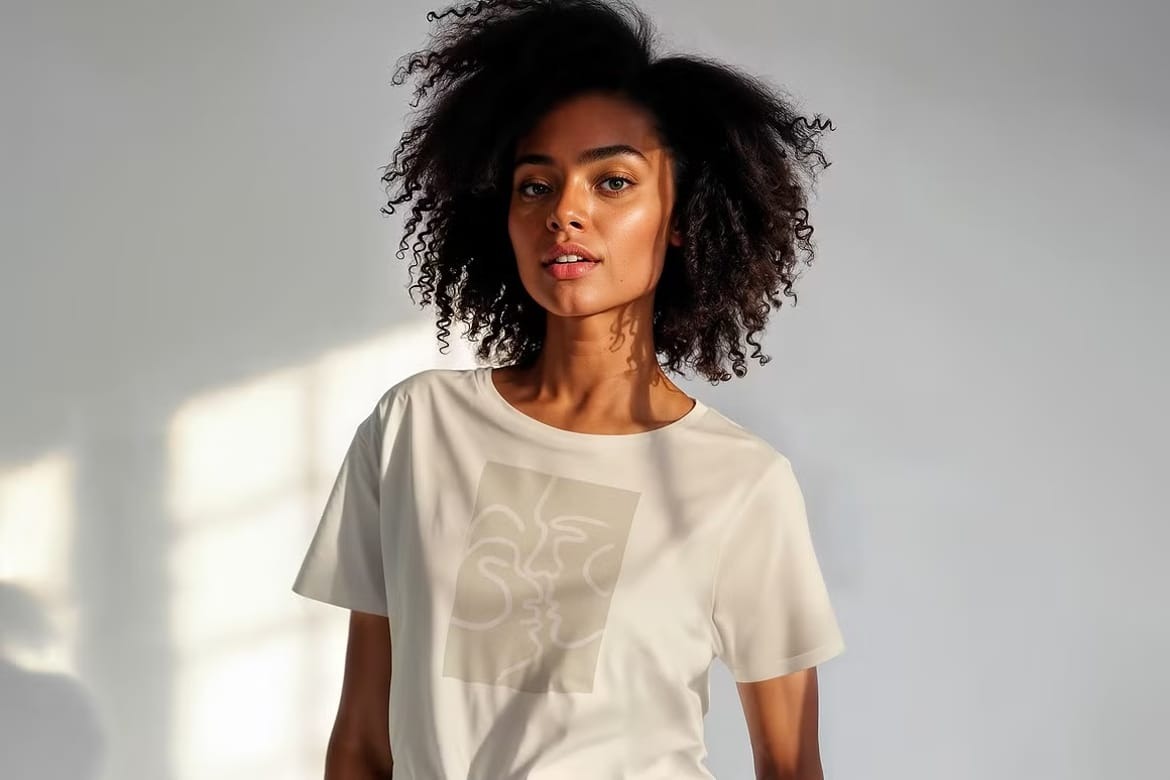 14款电影级国外模特体恤短袖服装设计效果PSD样机素材 TShirt Mockups Sunny Studio