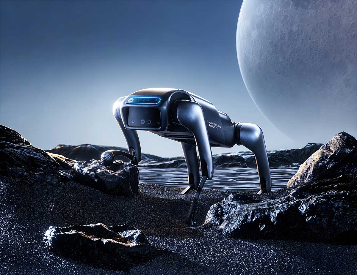 C4D小米机器狗场景渲染工程机器狗C4D模型下载