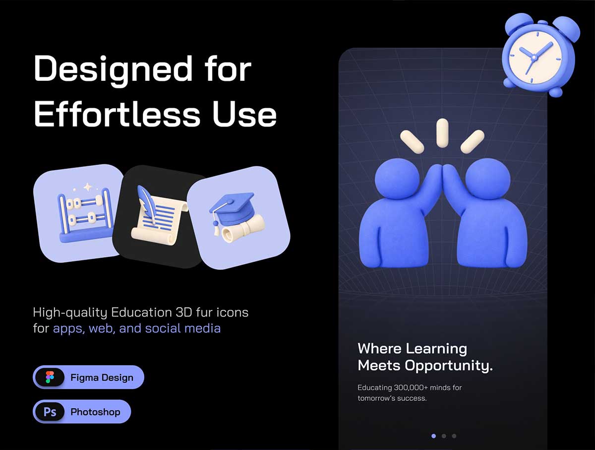 35+高品质教育主题3D图标素材合集下载 Education 3D Icon Set