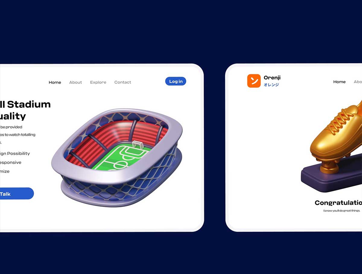 25个高品质卡通世界杯体育足球比赛3D图标模型素材(Blender,PNG) Football & Soccer 3D Icon Pack