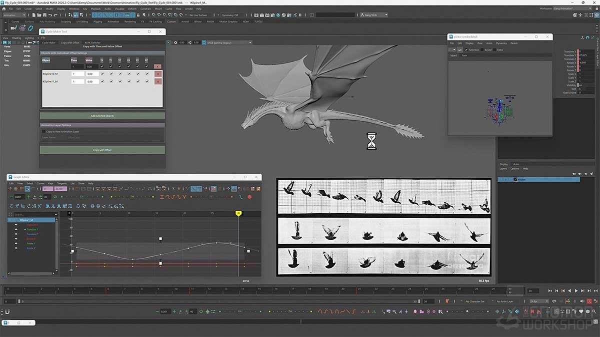 Maya影视级英雄龙骑士飞行动画全流程教程(中英文字幕)  The Gnomon Workshop – Animating a Dragon Rider for Film & VFX