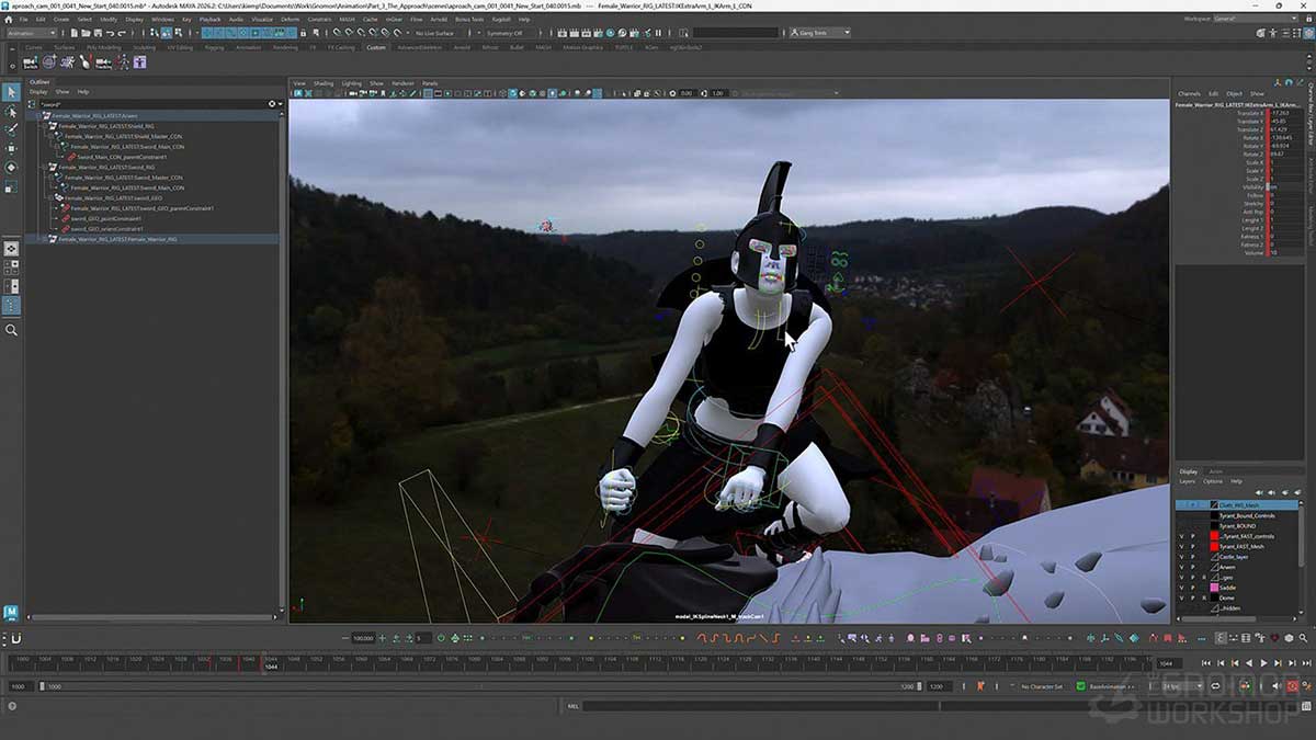 Maya影视级英雄龙骑士飞行动画全流程教程(中英文字幕)  The Gnomon Workshop – Animating a Dragon Rider for Film & VFX