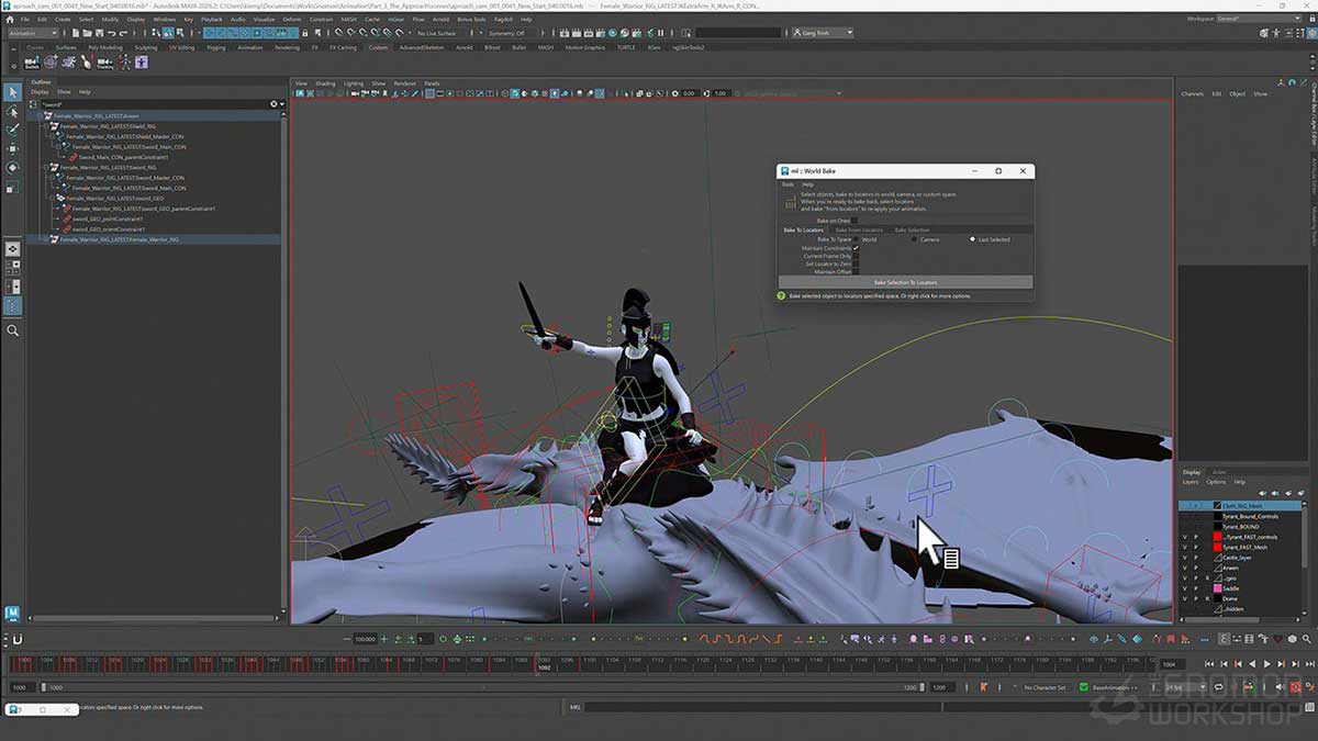 Maya影视级英雄龙骑士飞行动画全流程教程(中英文字幕)  The Gnomon Workshop – Animating a Dragon Rider for Film & VFX