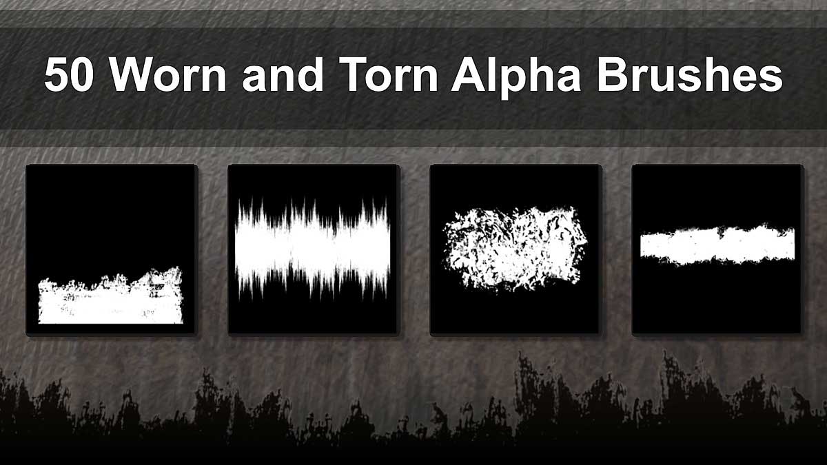 50款磨损撕裂边缘Alpha贴图纹理素材 50 Alpha- Worn And Torn Edges