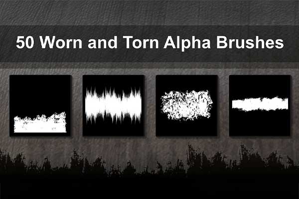 50款磨损撕裂边缘Alpha贴图纹理素材 50 Alpha- Worn And Torn Edges