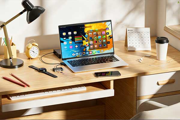 C4D电脑桌面办公场景OC渲染工程笔记本电脑C4D模型下载