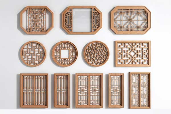 中国风窗户模型屏风窗户3D模型下载(C4D,Blender,FBX)