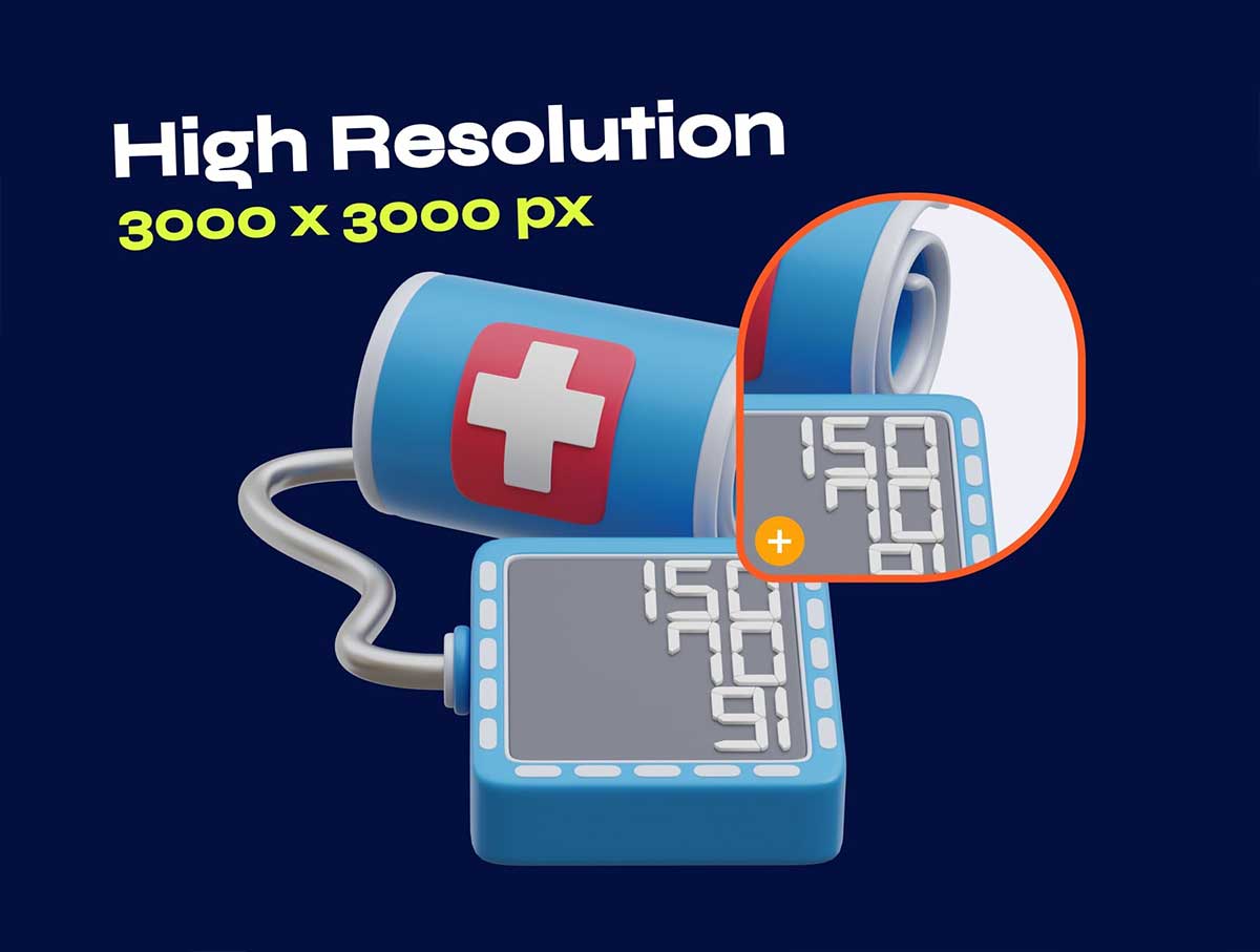 Blender医疗检查3D图标插画模型素材包下载(Blender, PNG) Medical Checkup 3D Icon Pack