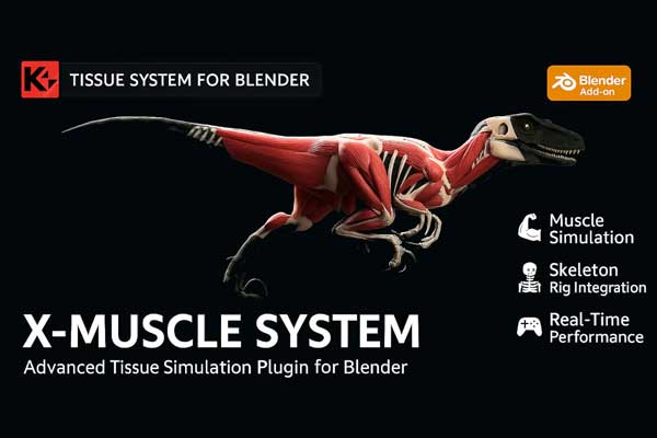 Blender快速生成肌肉模拟插件 X-Muscle System v4.9.7