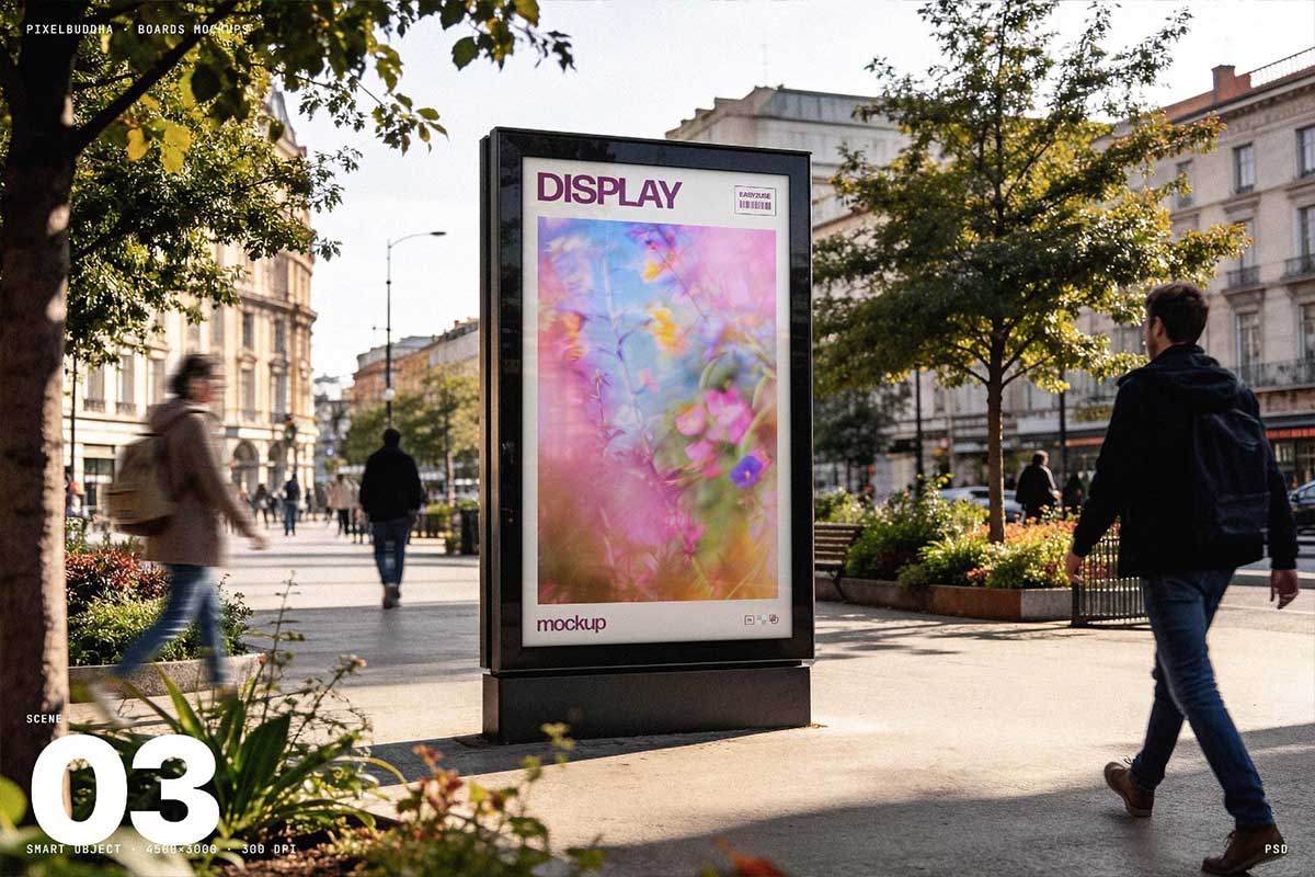 6组国外城市地铁车载灯箱广告牌样机PSD素材 City Billboard Mockups