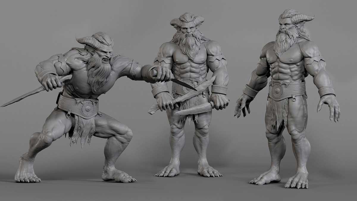 ZBrush/Maya游戏人形怪物角色建模雕刻UV贴图渲染视频教程(中英文字幕)  FXPHD Bipedal Modeling for Production