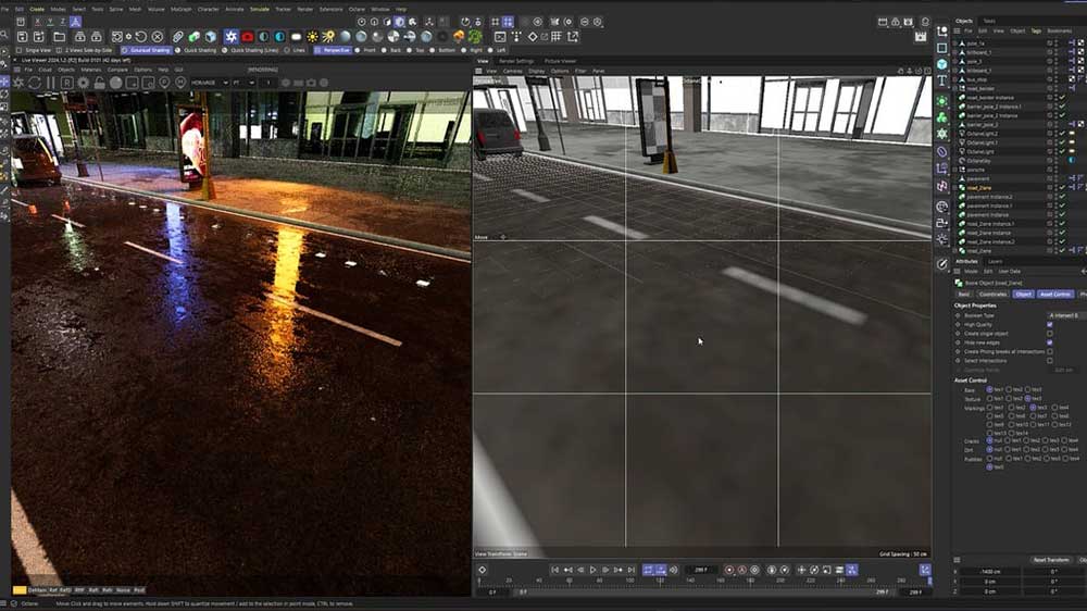 C4D城市街道路面马路资产预设 Сity Street Builder Kit
