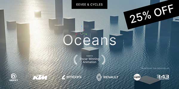 Blenders逼真的海洋水面模拟插件 Physical Open Waters – Ocean v2.0