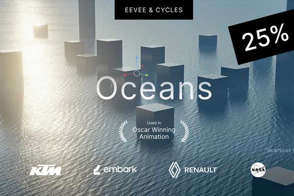 Blenders逼真的海洋水面模拟插件 Physical Open Waters – Ocean v2.0