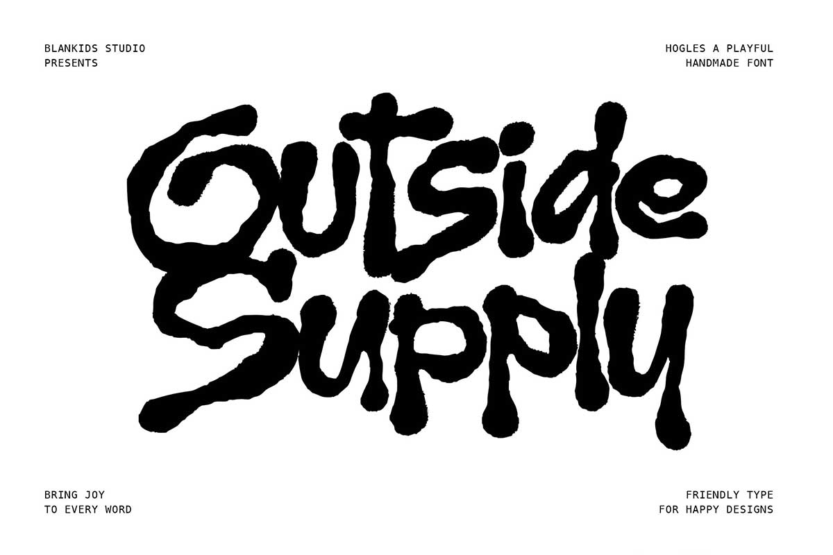 现代俏皮儿童品牌手写英文字体素材 Hogles – Playful Handmade Display Font