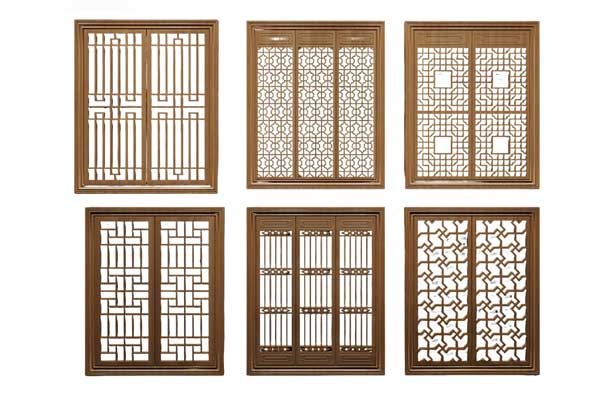 中国风花格窗模型国风家具3D模型下载(C4D,Blender,FBX)