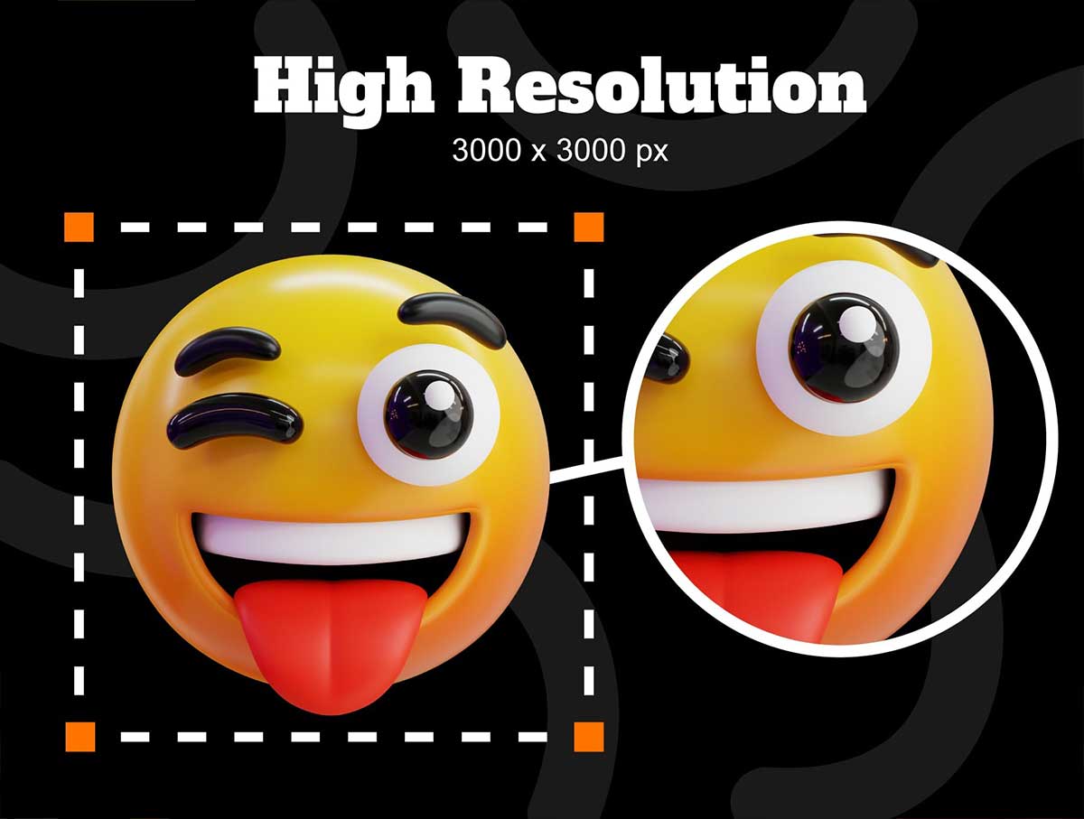 50个独特的表情符号3D图标模型素材合集(Blender,FBX,OBJ,PNG) Emoji 3D Icon Packs