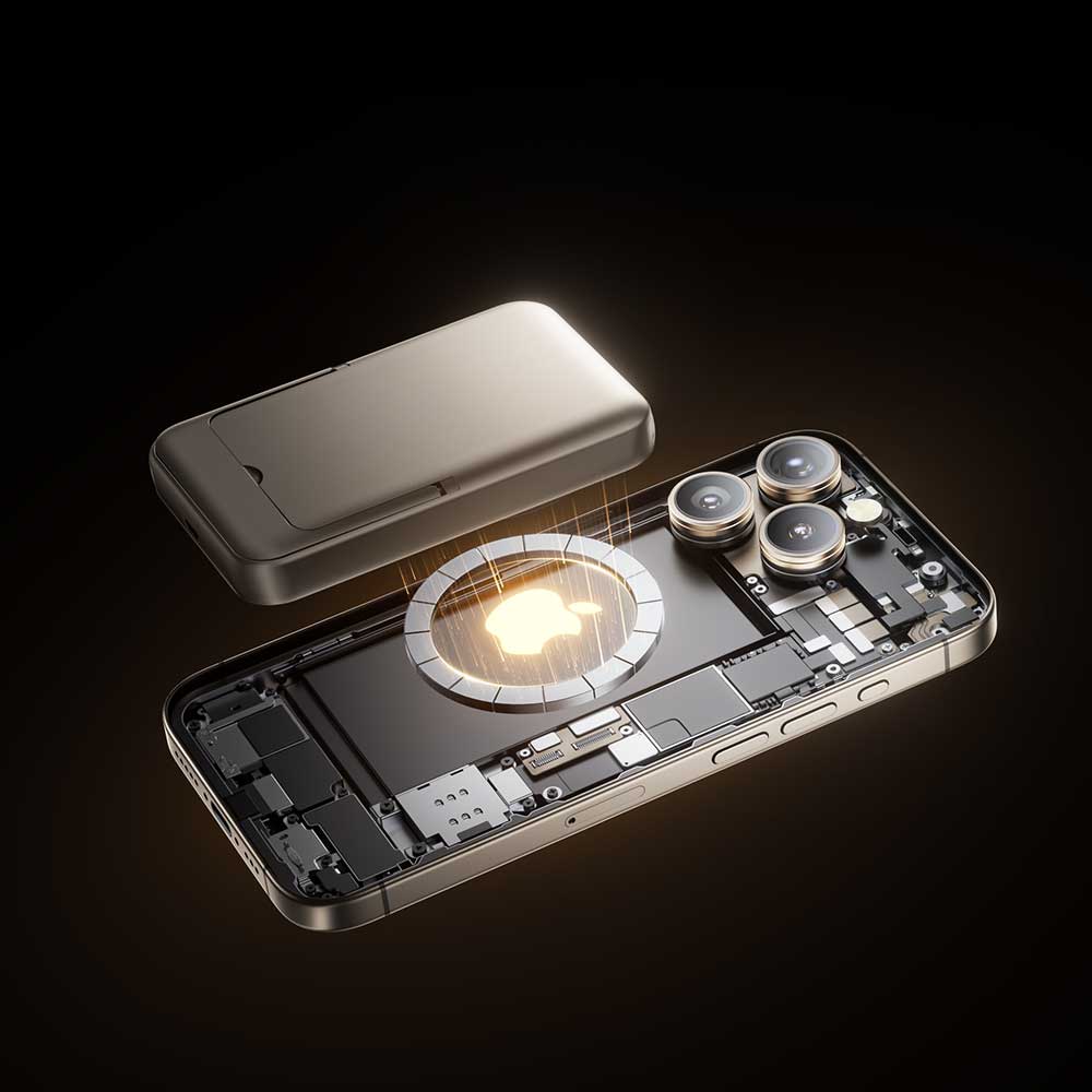 C4D磁吸充电宝iPhone手机芯片内部结构OC渲染工程充电宝手机3D模型