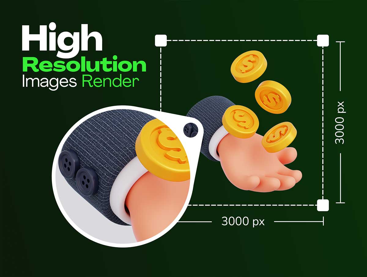 20款高品质手持钞票货币3D图标模型素材包(Blender,FBX,OBJ,PNG) Hands Holding Money 3D Icon Pack