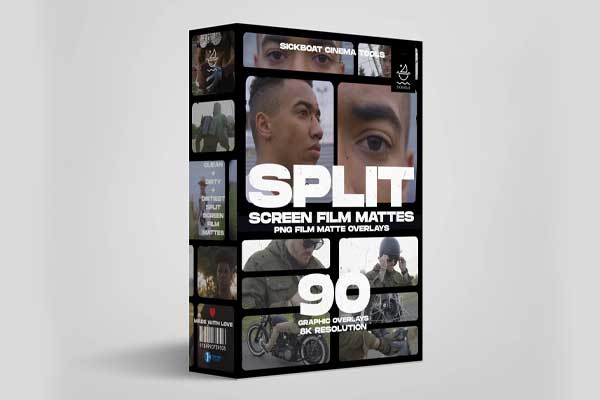 复古分屏胶片边框遮罩图片素材 Sickboat – Split Screen Film Mattes