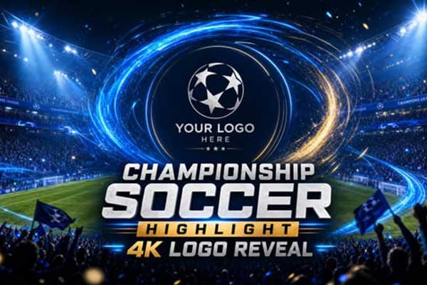 AE世界杯足球赛事LOGO片头模板 Championship Soccer Highlight Logo Reveal