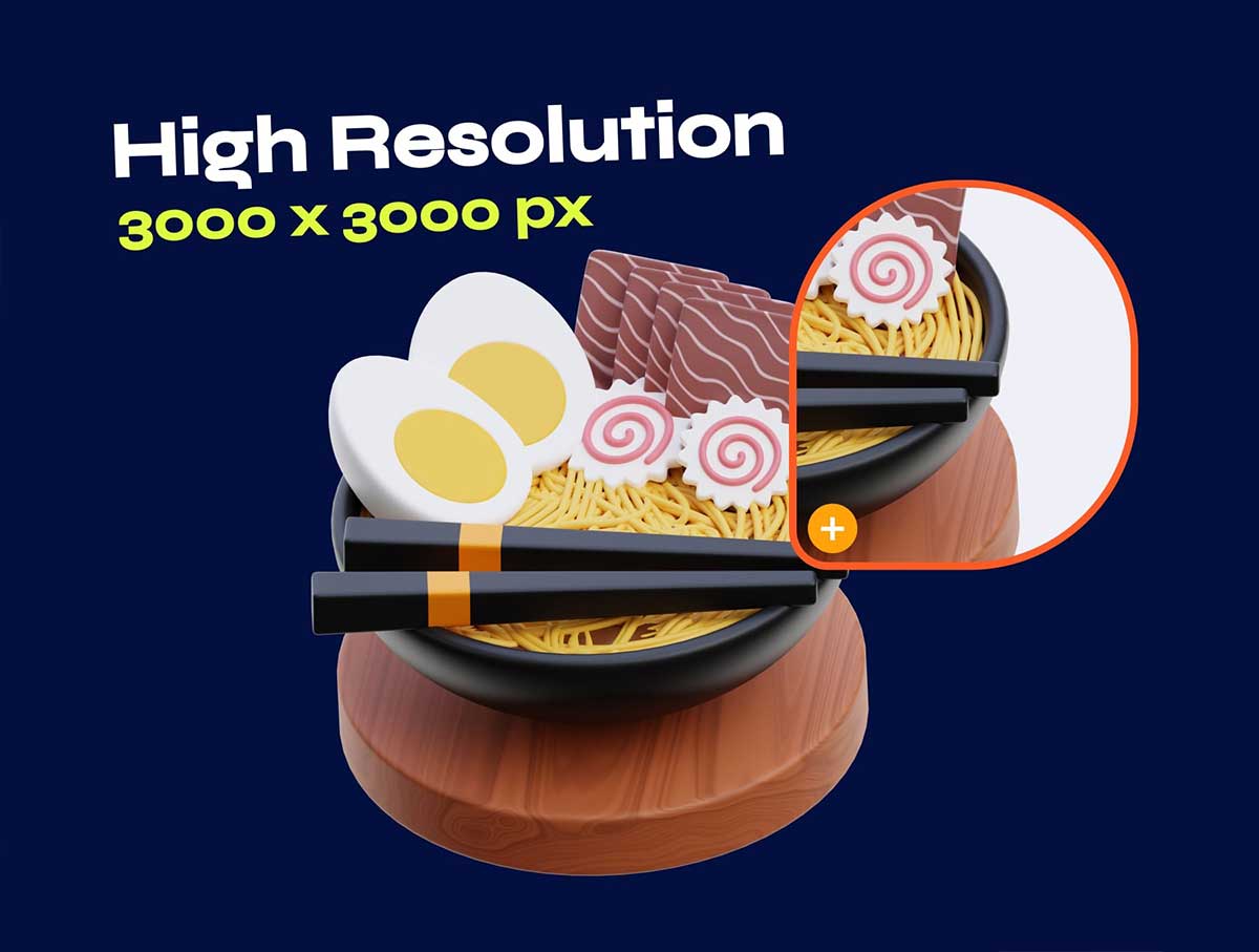 30款高质量寿司刺身等日本食物3D图标模型素材(Blender,PNG) Premium Japanese Food 3D Icon pack