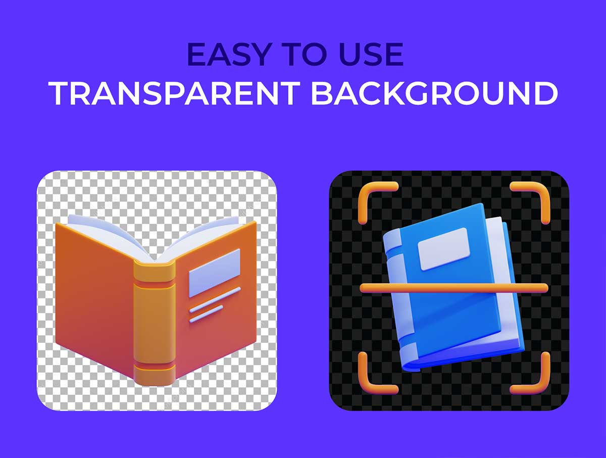 20款高品质书籍和图书馆主题图标3D模型素材(FBX,OBJ,PNG) Book & Library 3D Icons Packs