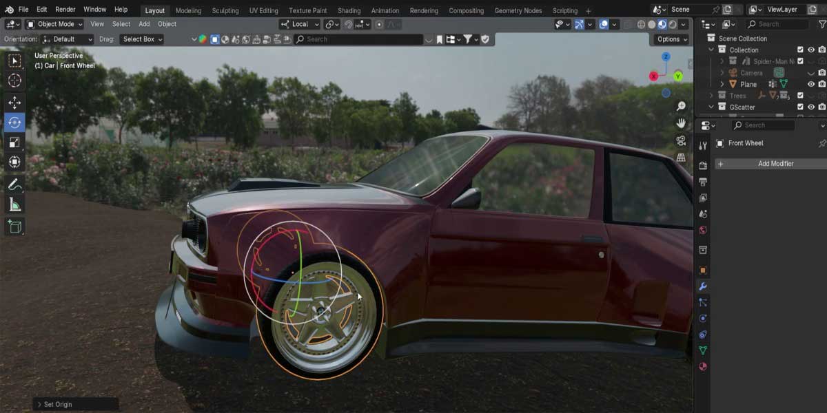 Blender电影质感森林汽车动画场景制作教程(中英文字幕) Blender Cinematic Masterclass Create Stunning Car in Forest