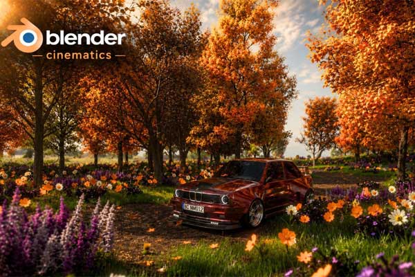 Blender电影质感森林汽车动画场景制作教程(中英文字幕) Blender Cinematic Masterclass Create Stunning Car in Forest