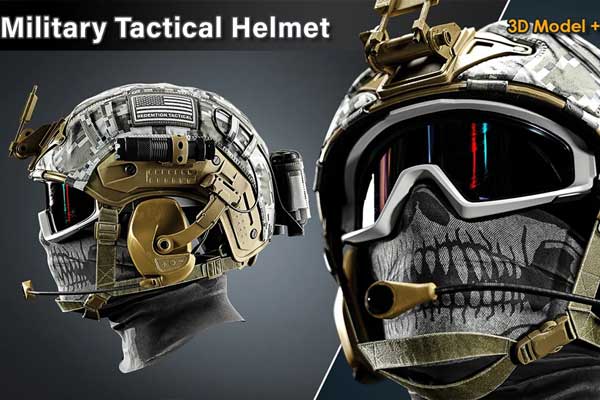3组军事装备头盔军靴背包游戏资产制作教程+3D模型资源 Artstation – Military Equipment Masterclass Bundle