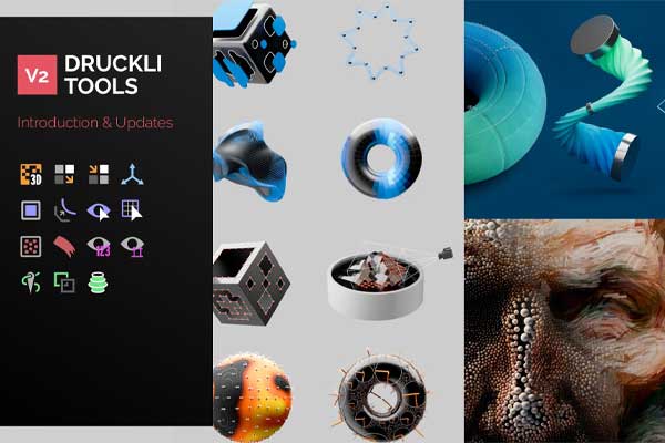 C4D程序化样条生成节点资产预设工具包 Druckli Tools V2.0